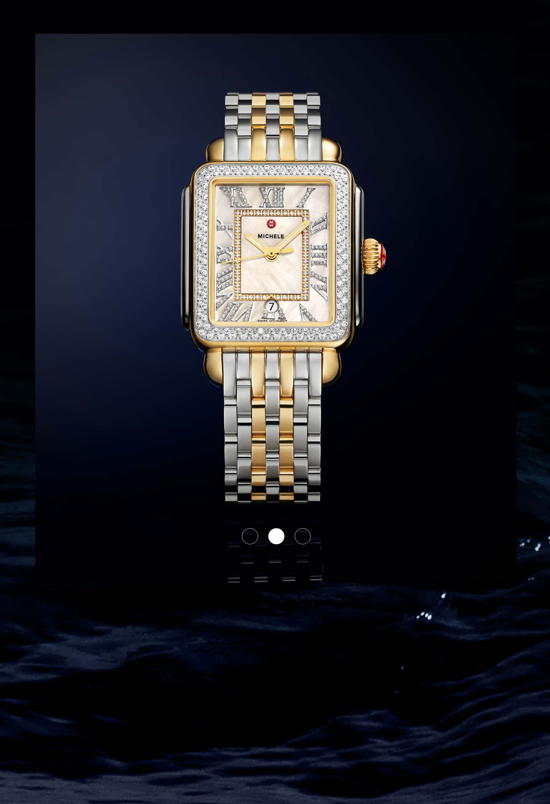 MICHELE Deco Madison diamond watch in two-tone