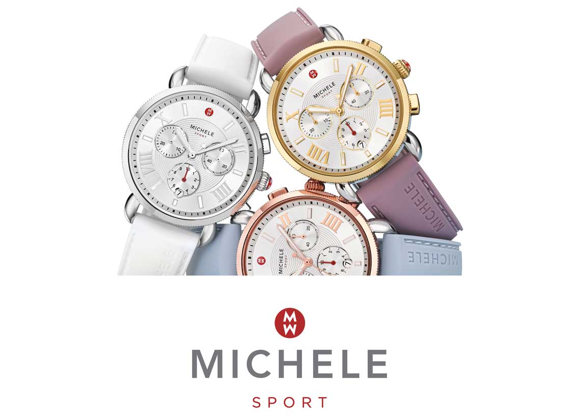 Three Sporty Sport Sail watches with iconic round silhouette, Roman numeral indexes and silicone bands featuring a pressed logo in white, lilac and sky blue.