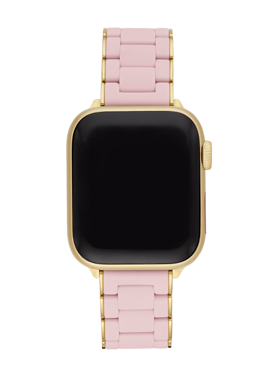 3-Link Silicone Wrapped Bracelet for Apple Watch® Barely Pink & Gold