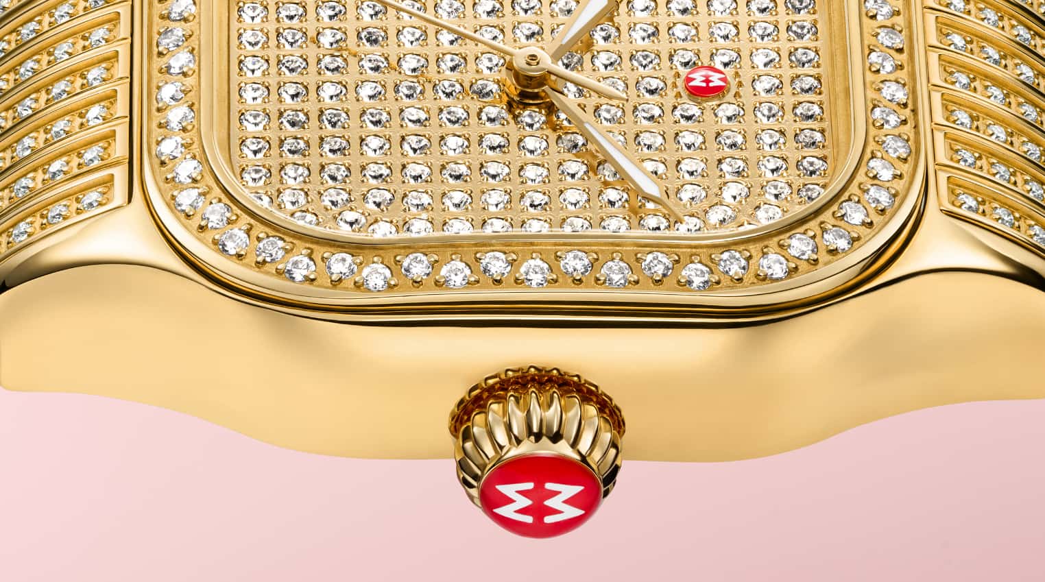 gold, diamond-covered Meggie watch by MICHELE