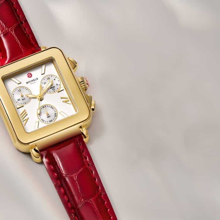 Michele watch red band new arrivals