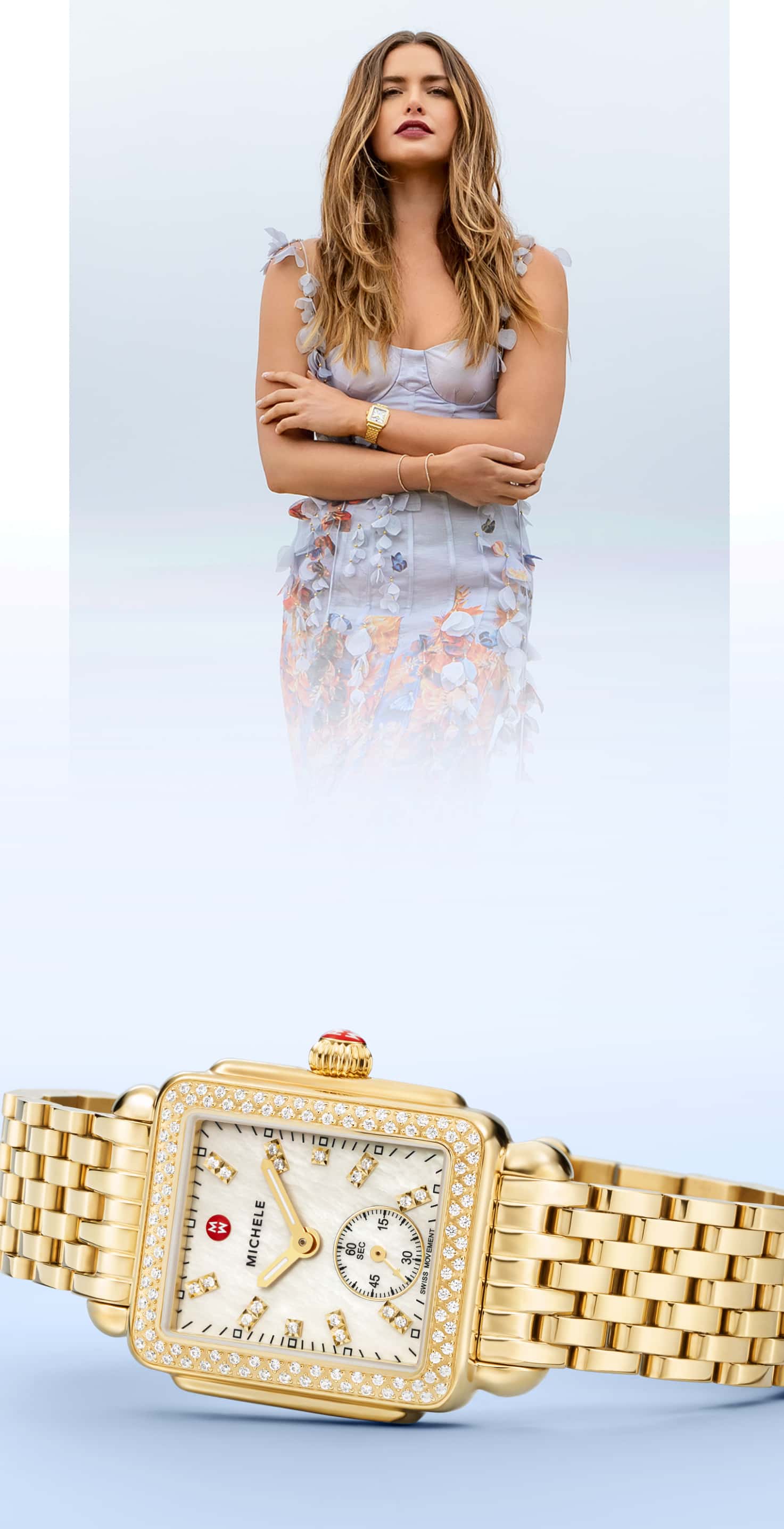 Gold Deco Mid watch by MICHELE
