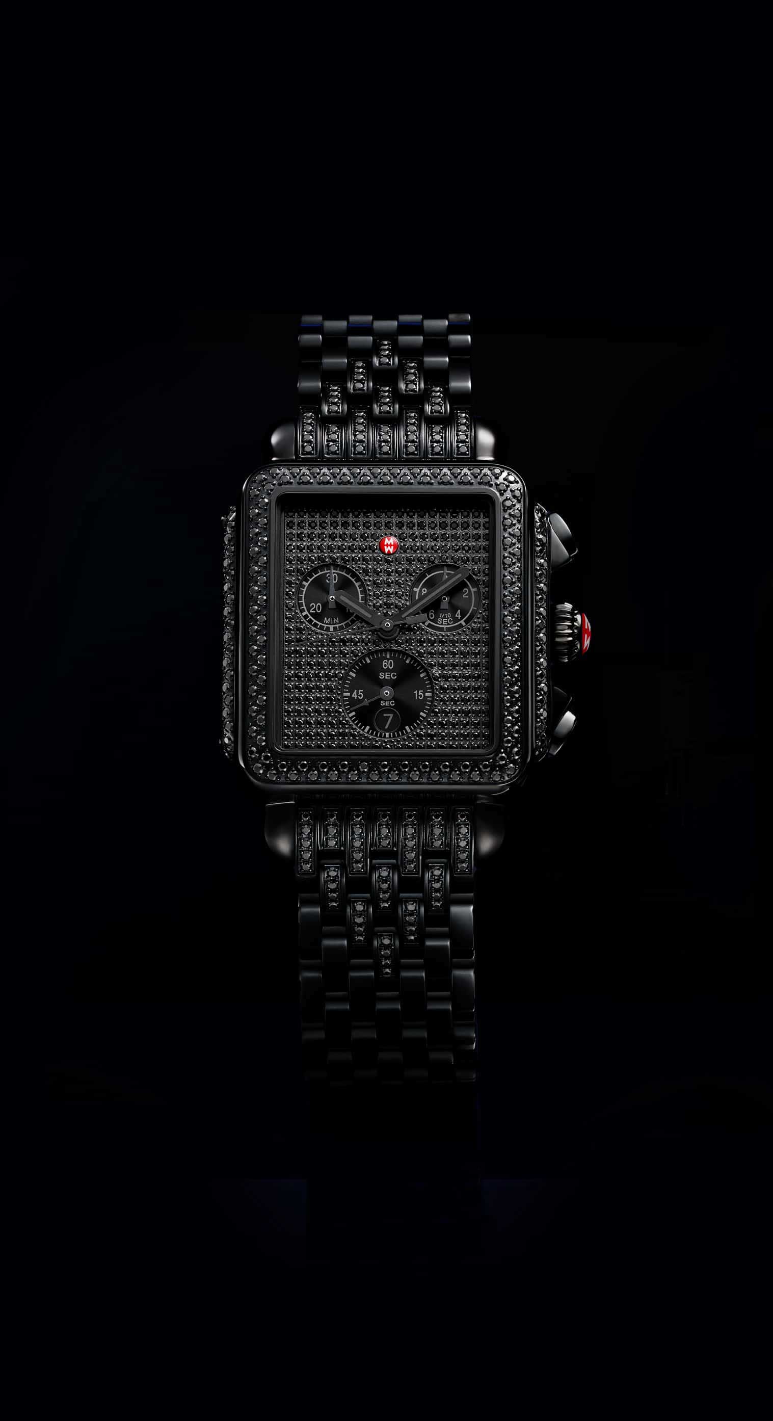 MICHELE Deco Diamond Pavé Noir black and black diamond watch