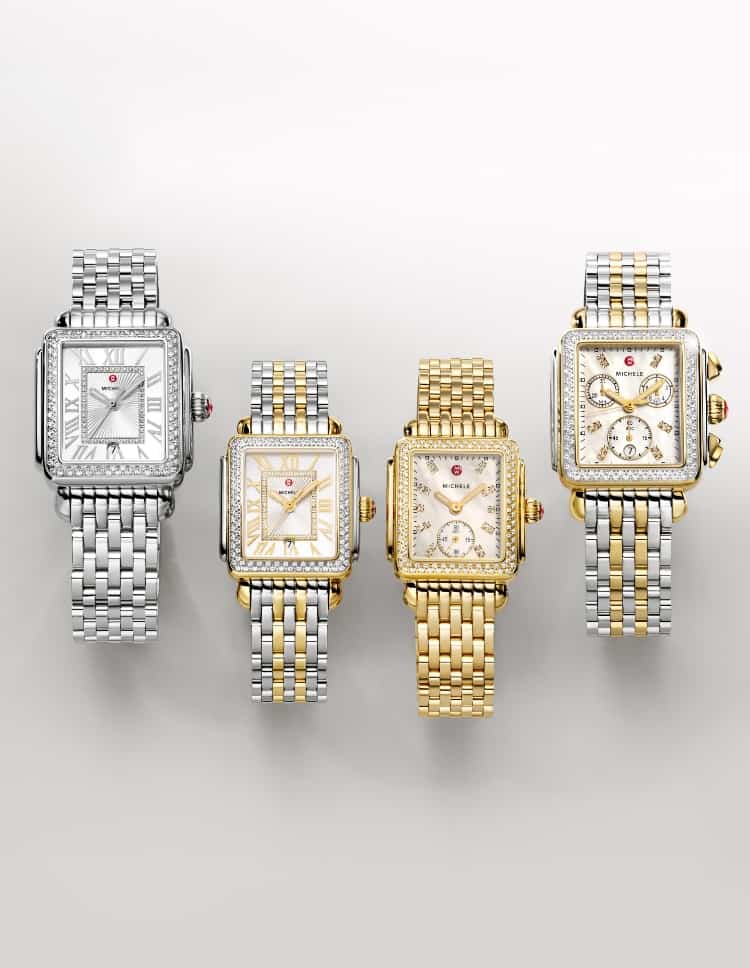 Four diamond watches from the Deco Collection