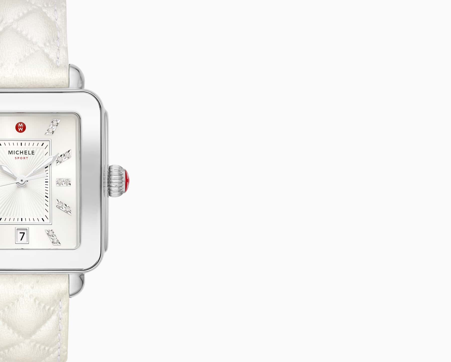 White and gold-tone Deco Sport watch.