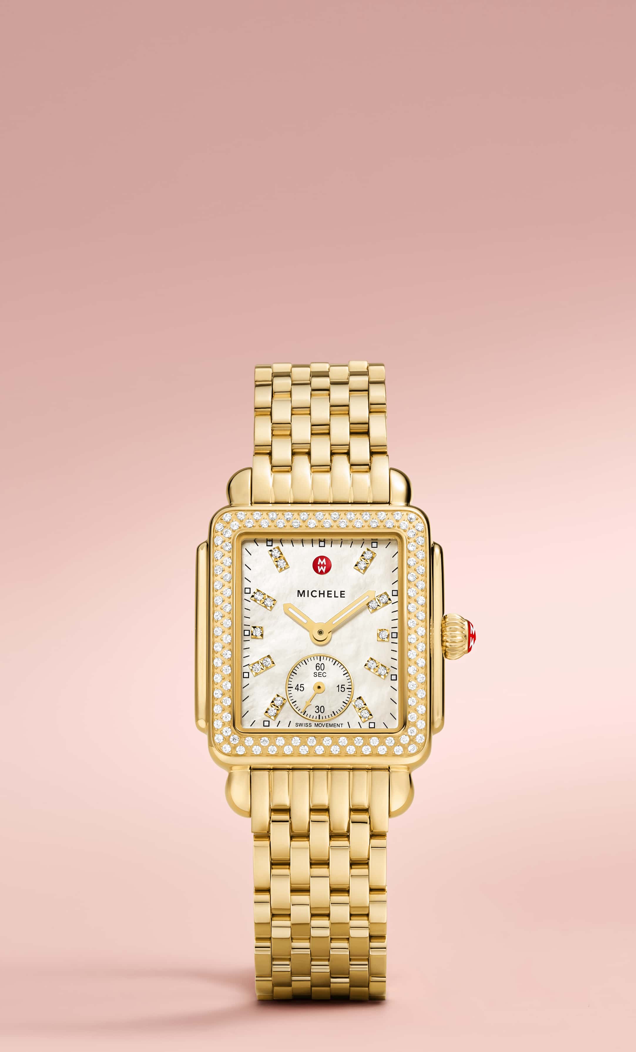 gold deco mid watch by MICHELE