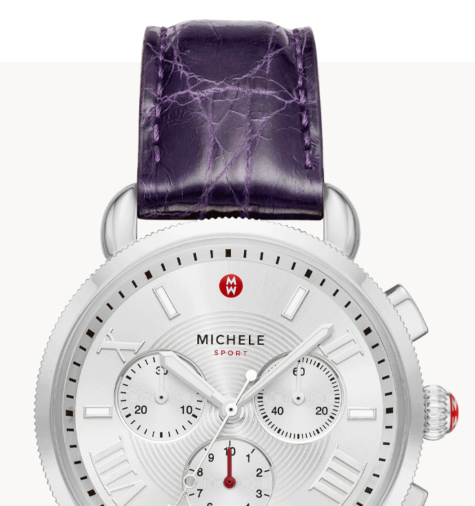 a white MICHELE Sporty Sport Sail watch