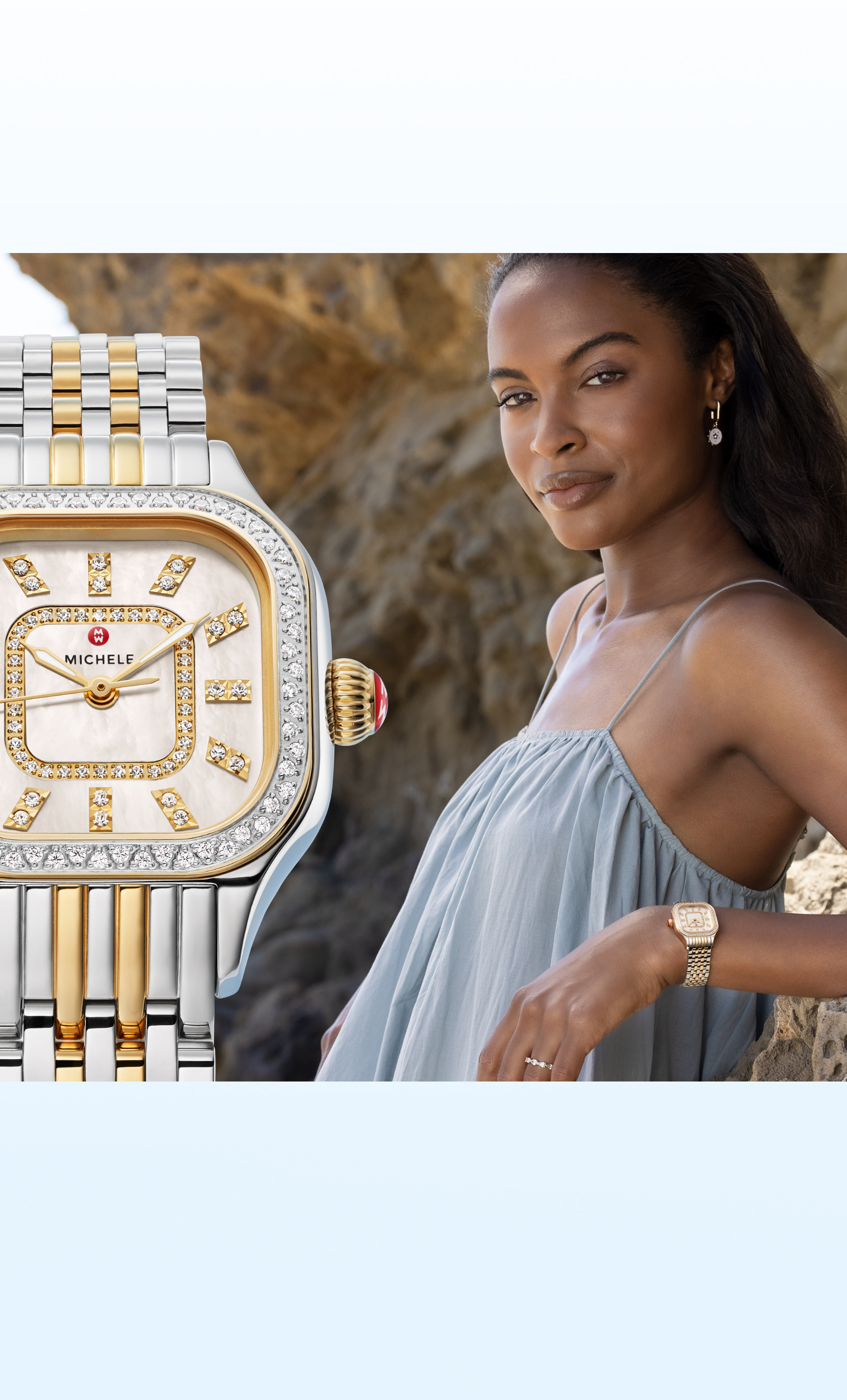 Stylish woman in two-tone stainless with 18k gold plating