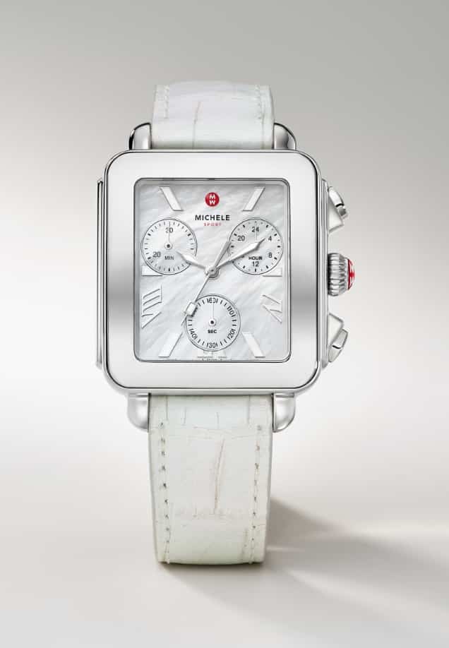 Deco Sport 18K Gold-Plated Ruby Red Leather Watch MWW06K000065