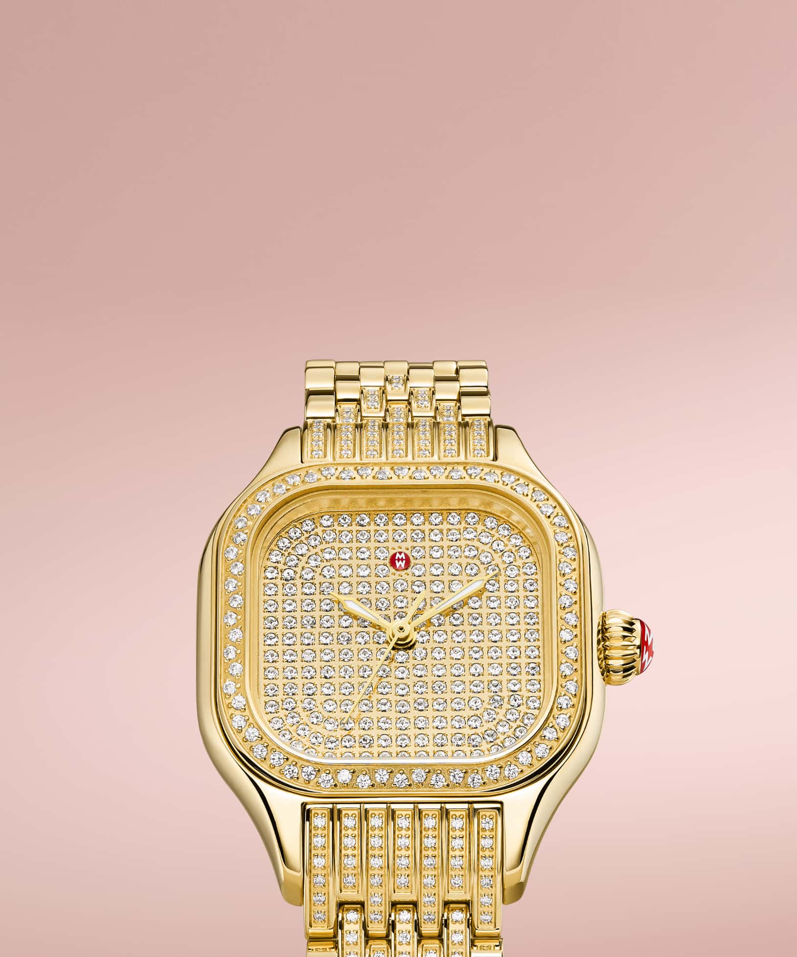 gold and diamond covered meggie watch by MICHELE