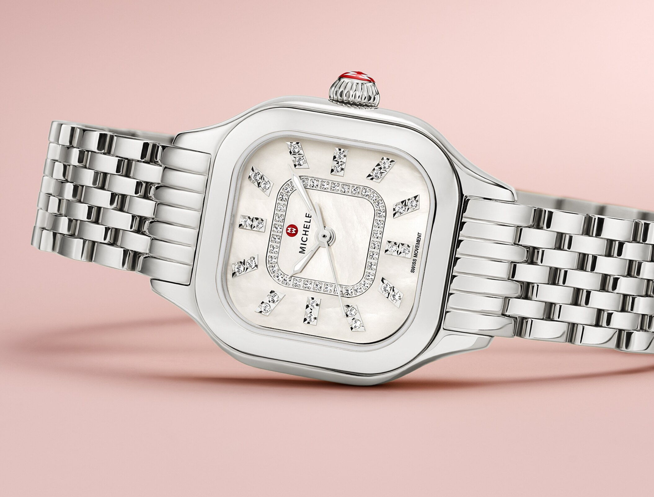 silver meggie watch with diamonds