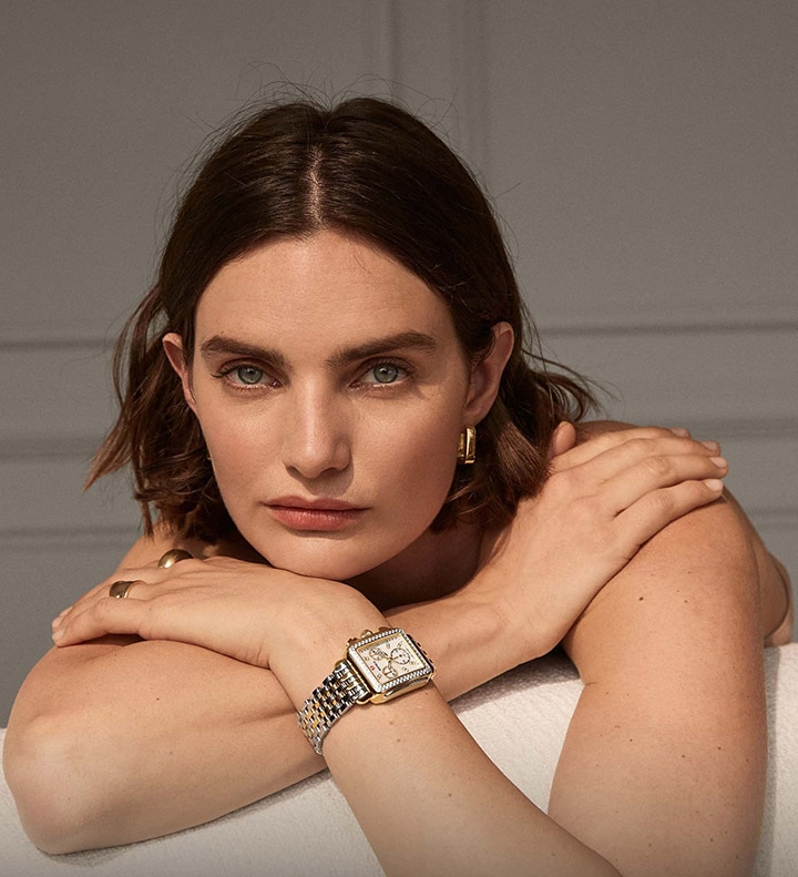 Female model with MICHELE Deco Watch.