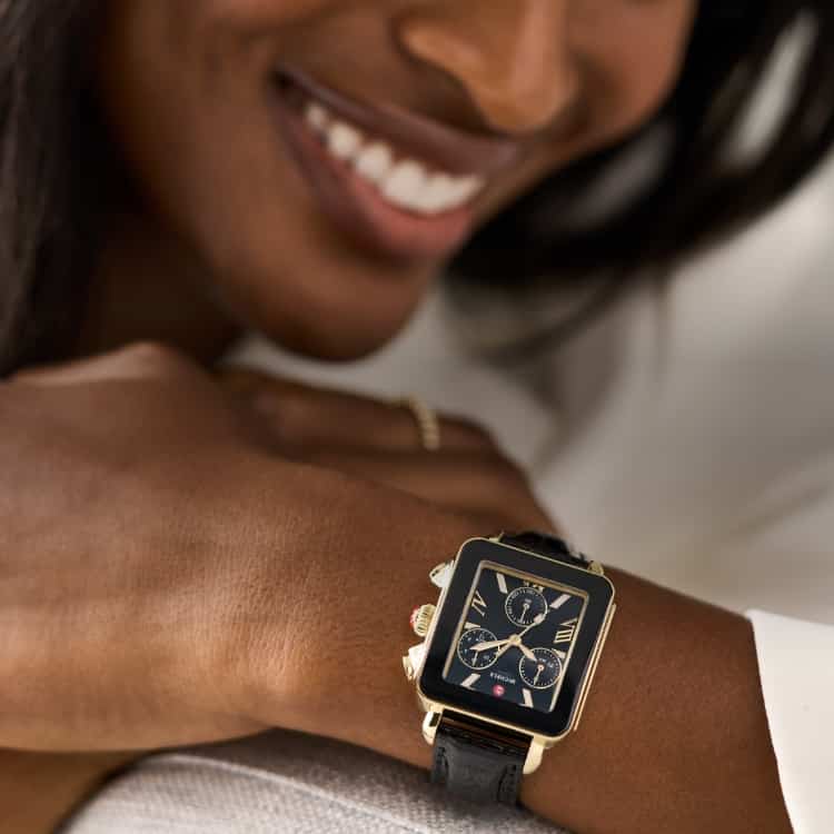 Deco Sport Chronograph 18K Gold-Plated Stainless Steel Noir