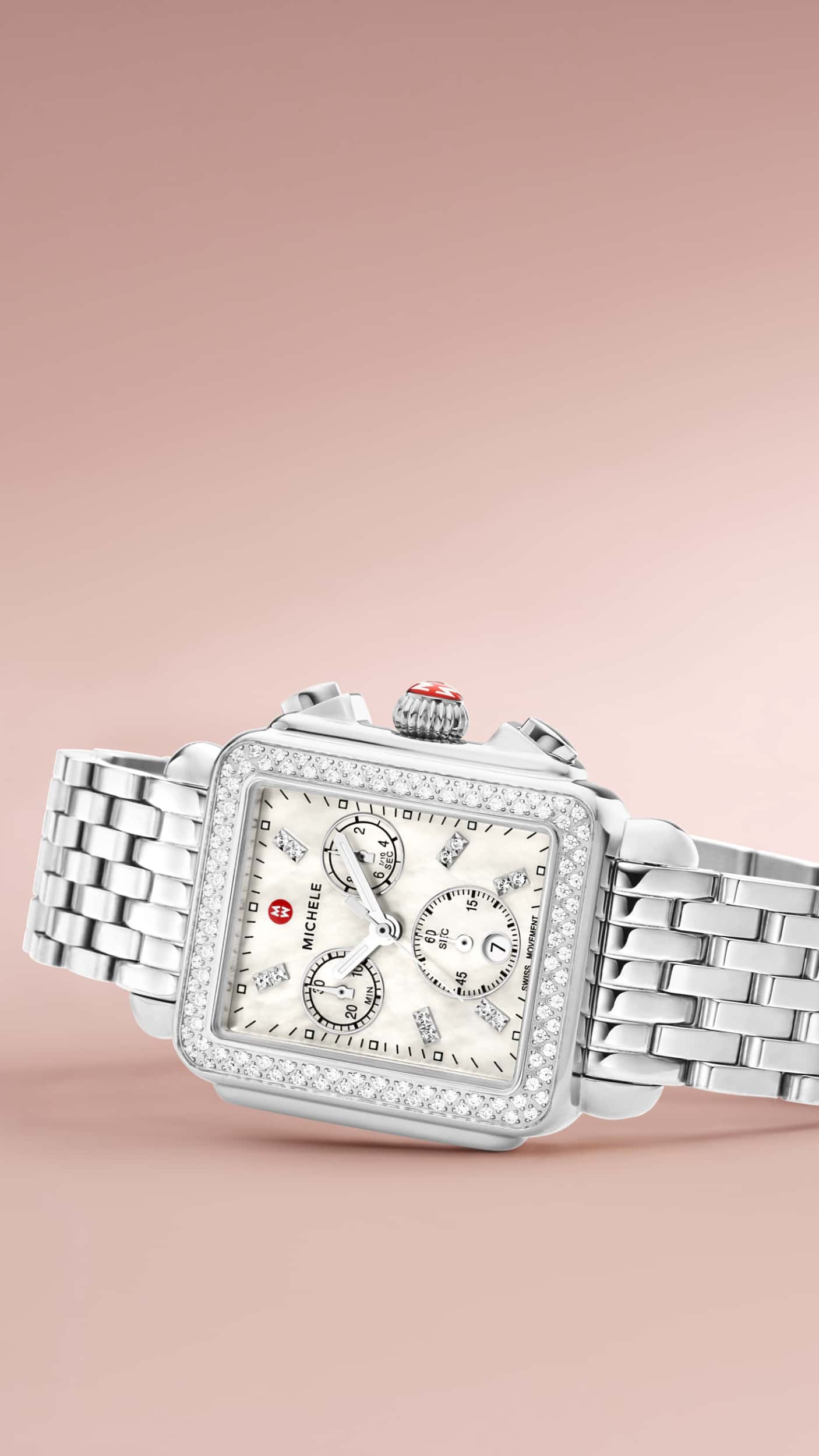 stainless steel deco mid watch by MICHELE