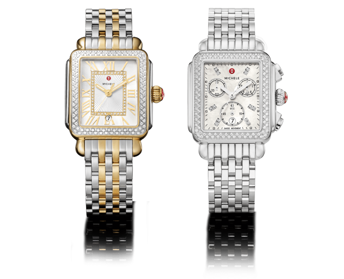 Two-tone Deco Madison watch in stainless and 18K gold