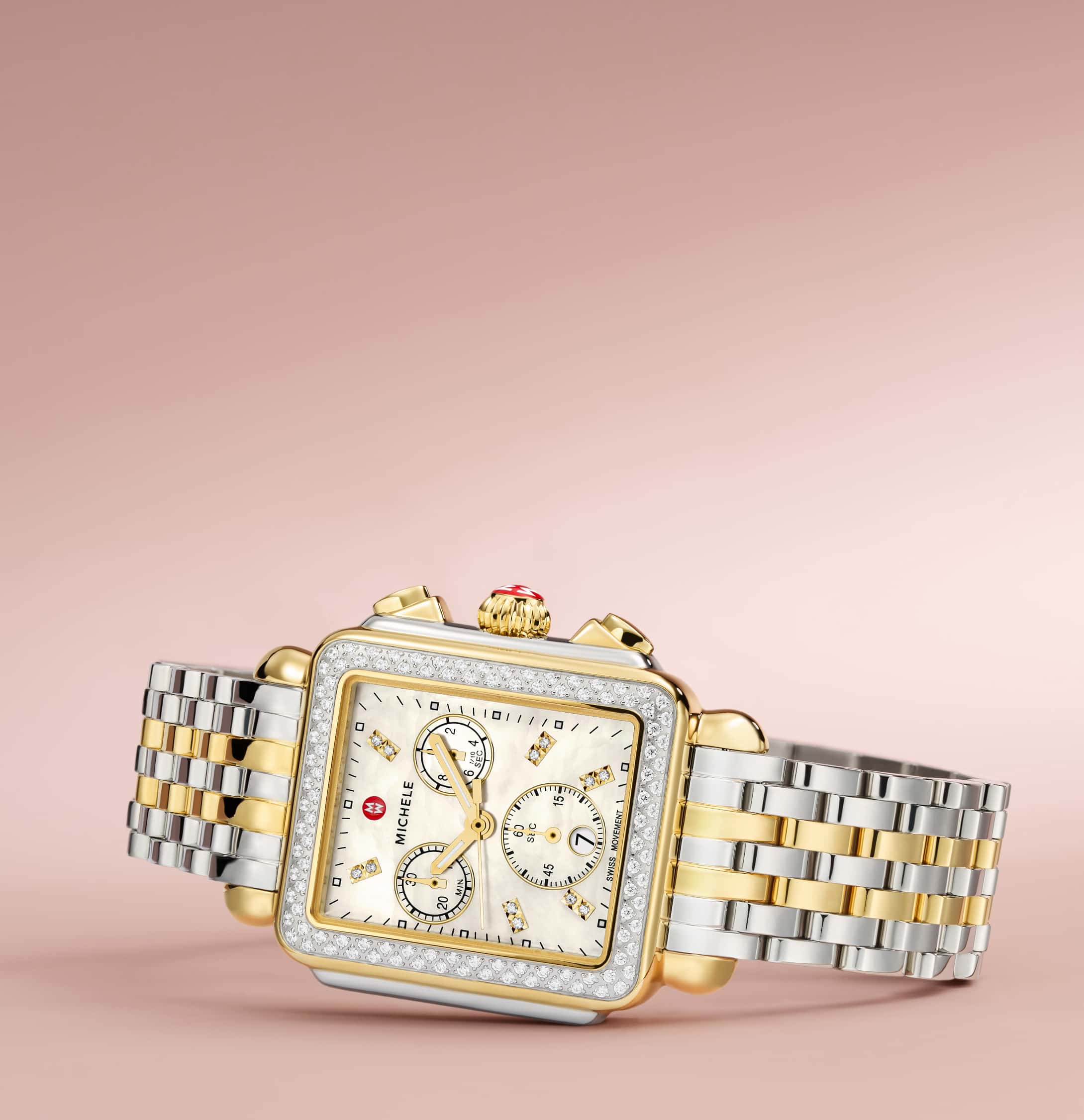 two tone deco mid watch by MICHELE