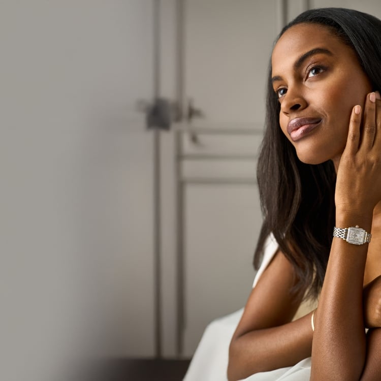 Deco Madison Mini Diamond Two-Tone 18K Gold-Plated Watch