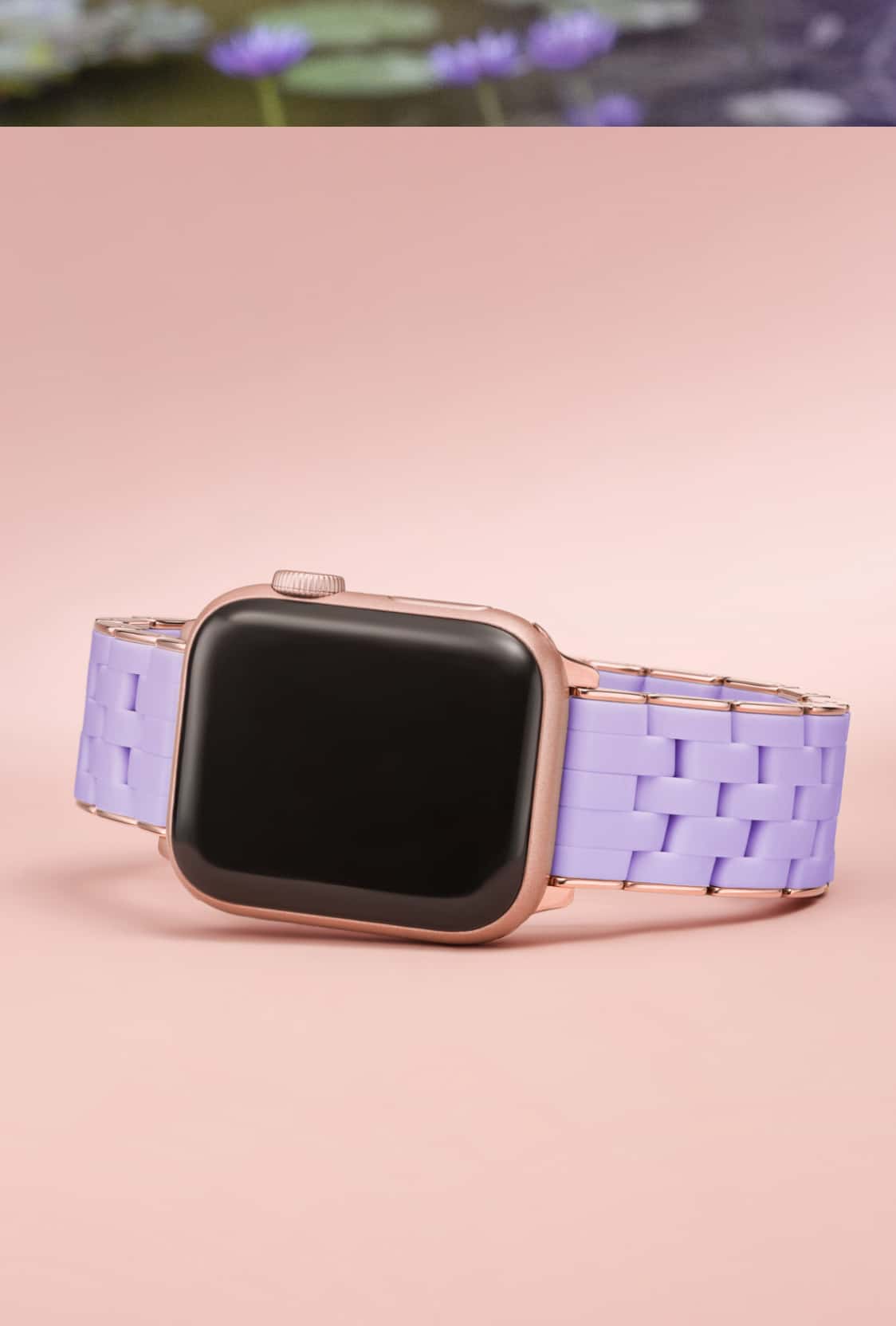lavender silicone-wrapped bracelet for Apple Watch by MICHELE