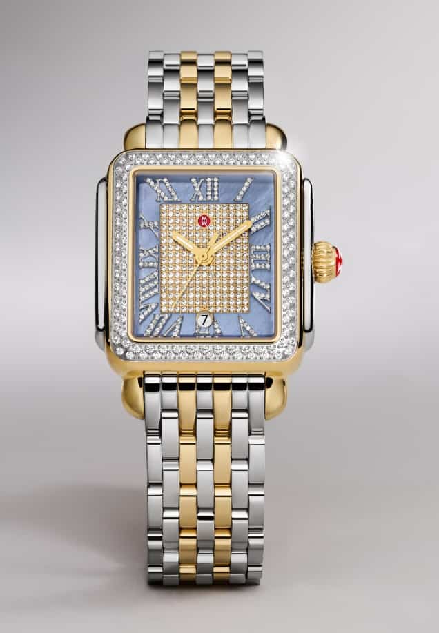 The Limited Edition Deco Madison Blue Dusk Pavé Two-tone 18K Gold-plated watch 