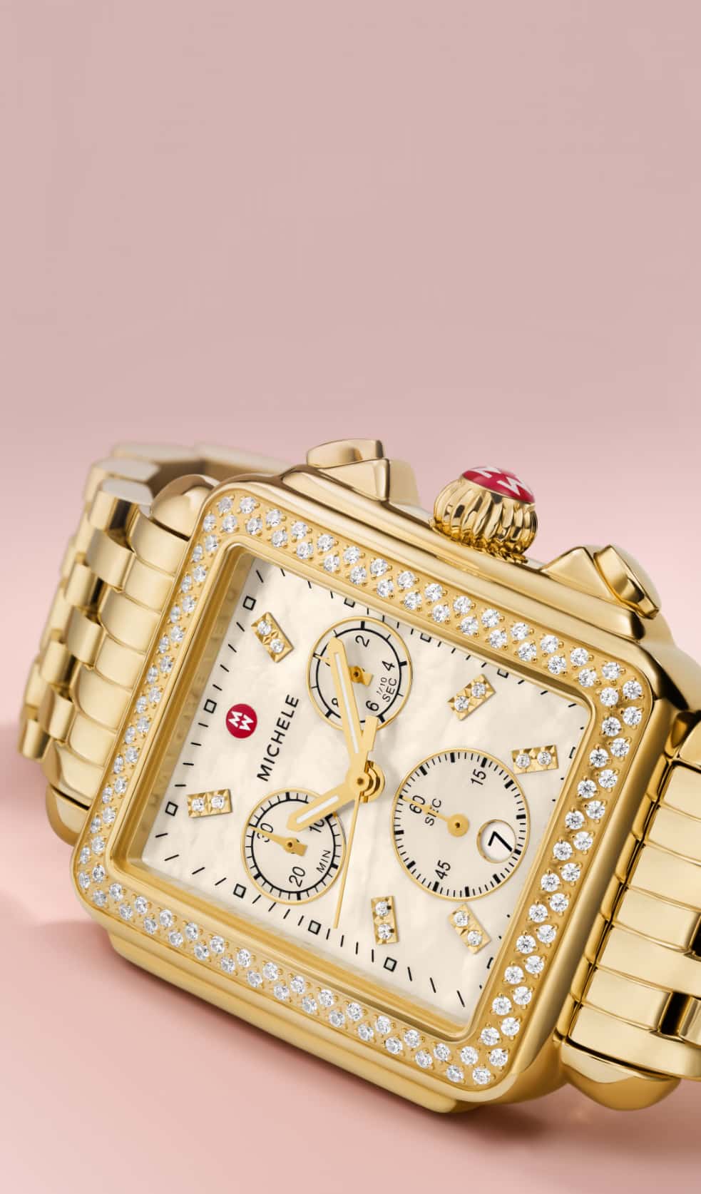 gold deco mid watch by MICHELE