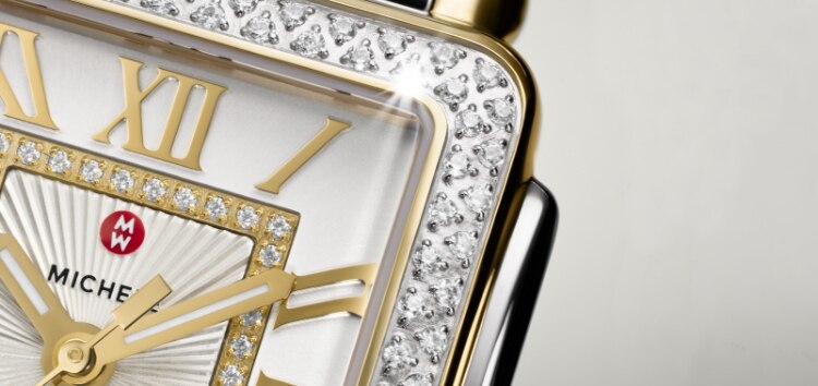 Close up of the Deco Madison Mid Diamond watch dial
