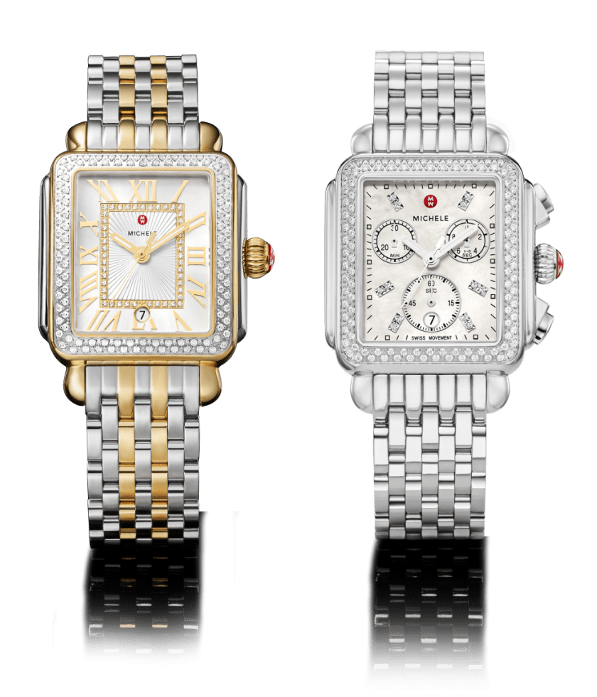 Two-tone Deco Madison watch in stainless and 18K gold