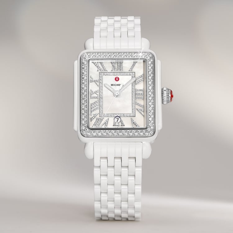 Deco Madison White Ceramic Diamond Watch MWW06T000250 - MICHELE®