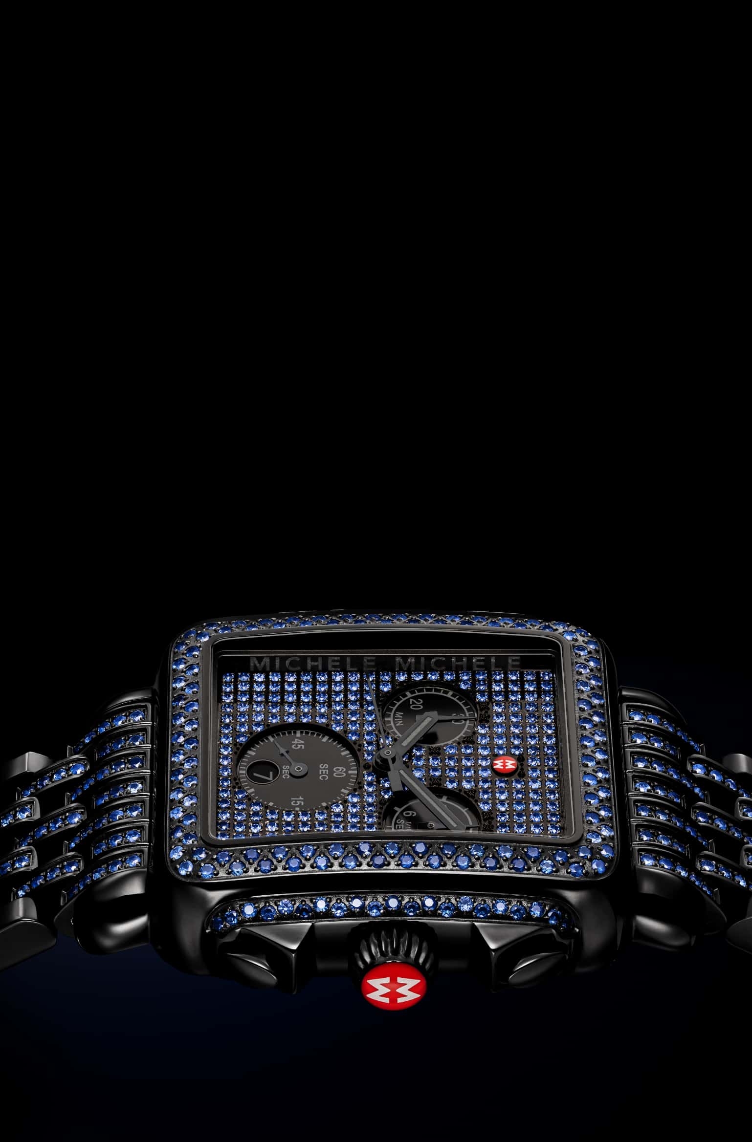 Deco Sapphire Pavé Noir watch by MICHELE