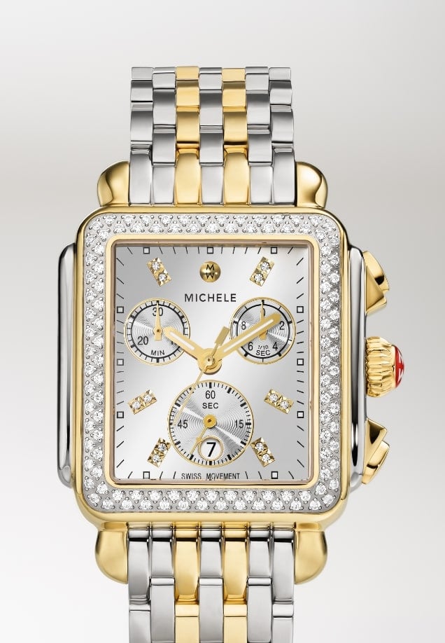 The Deco Diamond High Shine Two-tone 18K Gold-plated watch