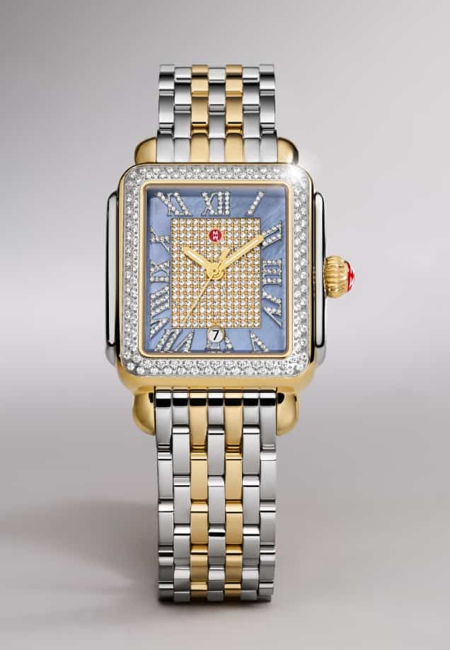 The Limited Edition Deco Madison Blue Dusk Pavé Two-tone 18K Gold-plated watch 