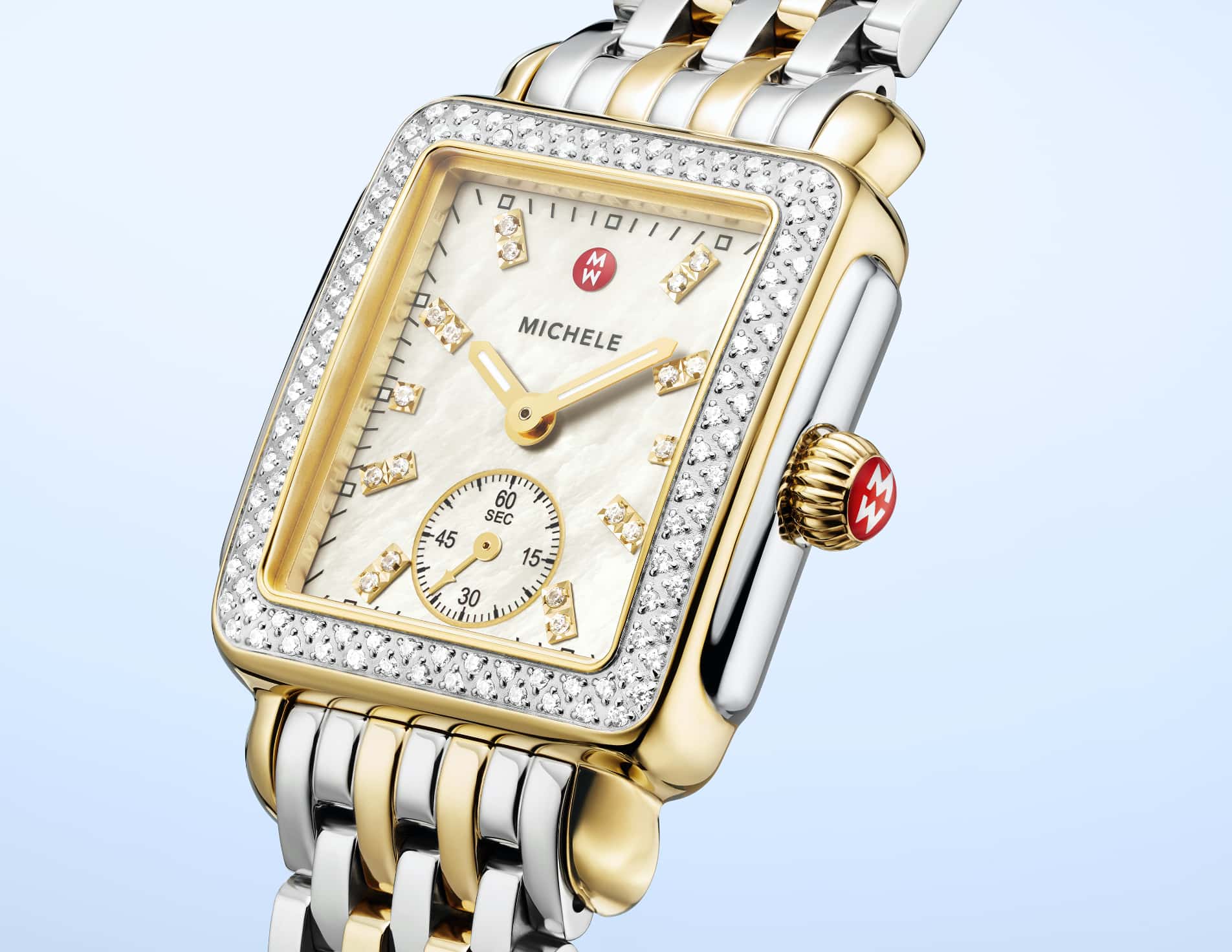 two-tone deco mid watch by MICHELE