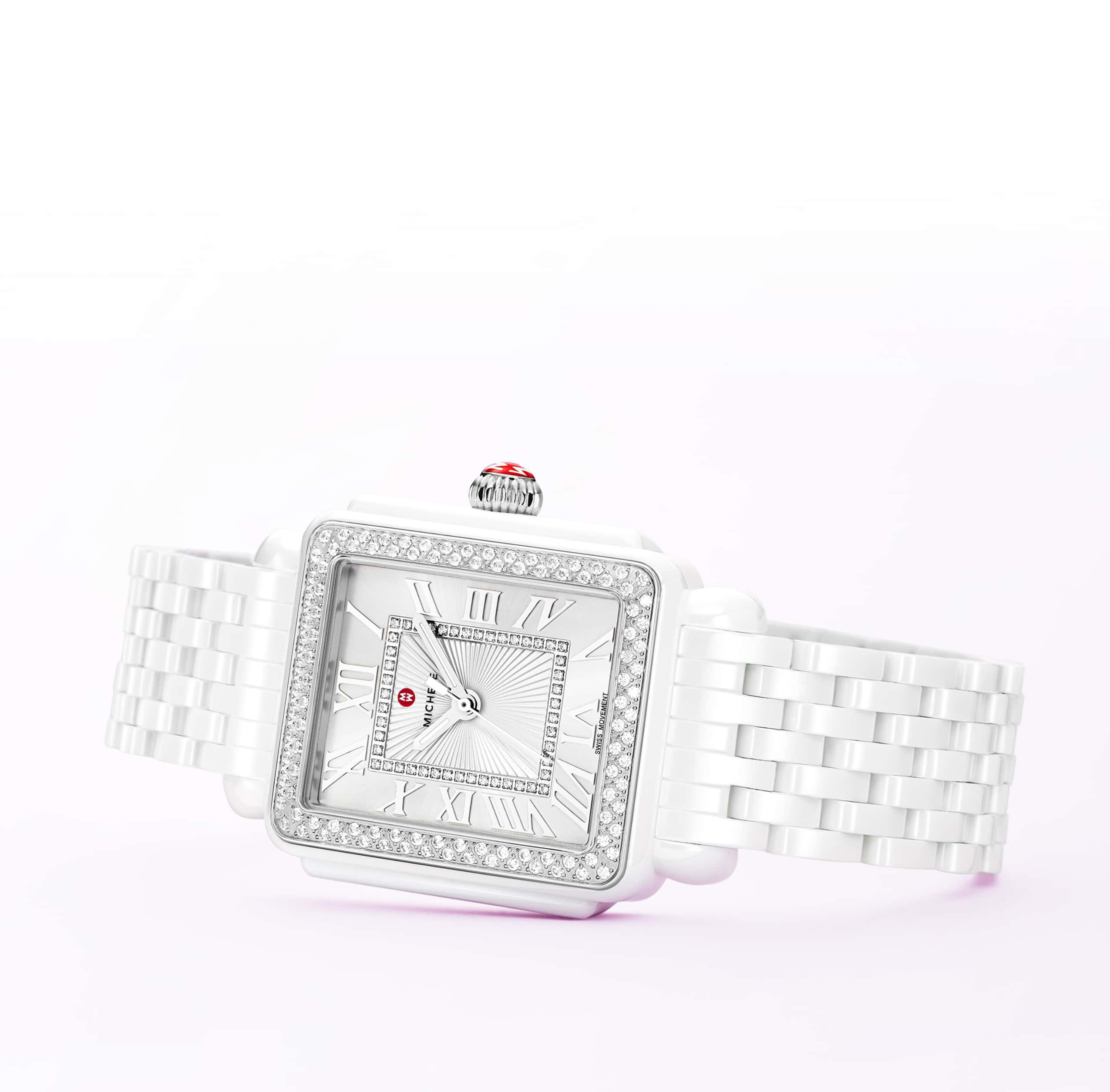 Deco Madison Mid White Ceramic Watch