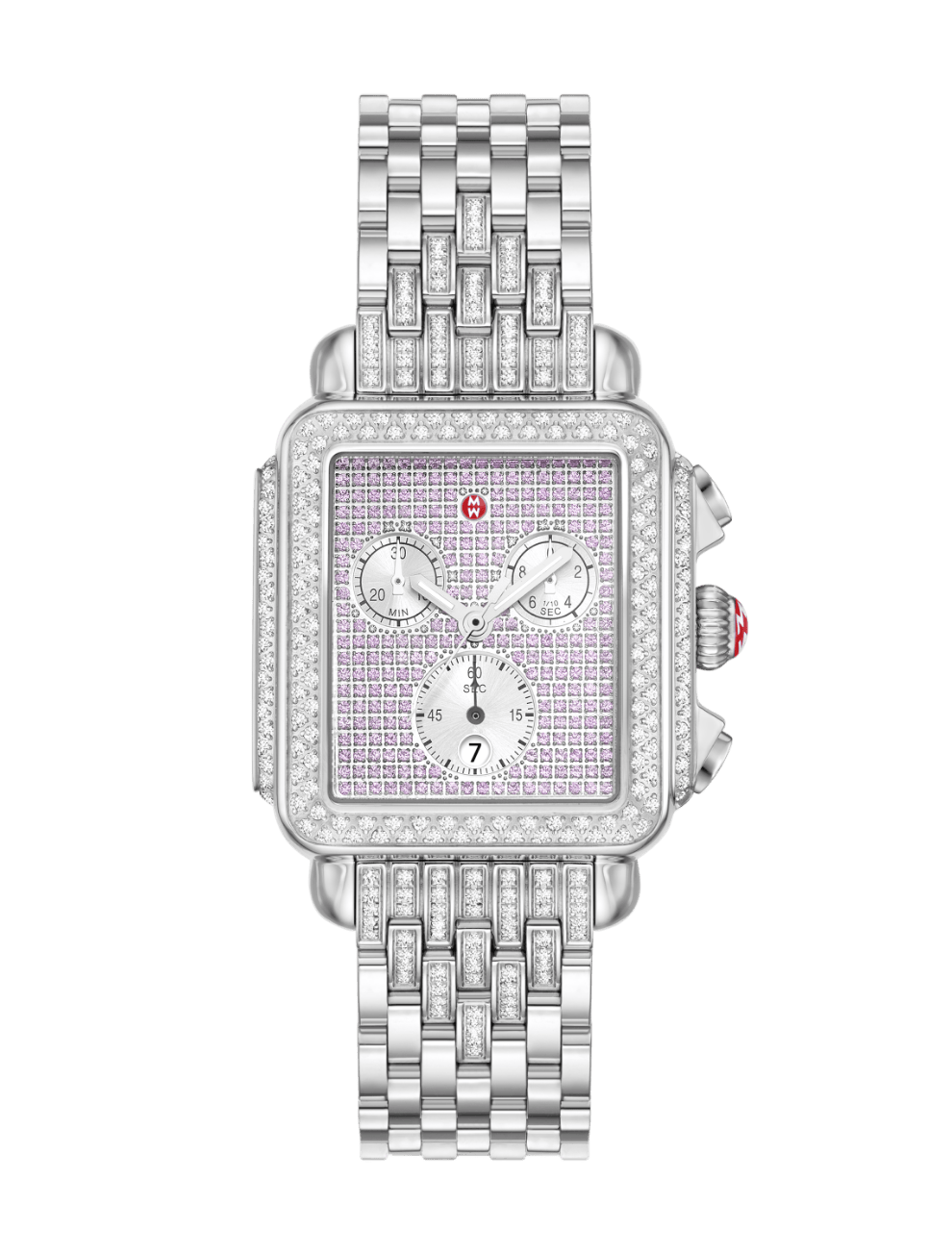 Limited Edition Deco Diamond Pink Sapphire Stainless Steel Watch MWW06A000803 MICHELE