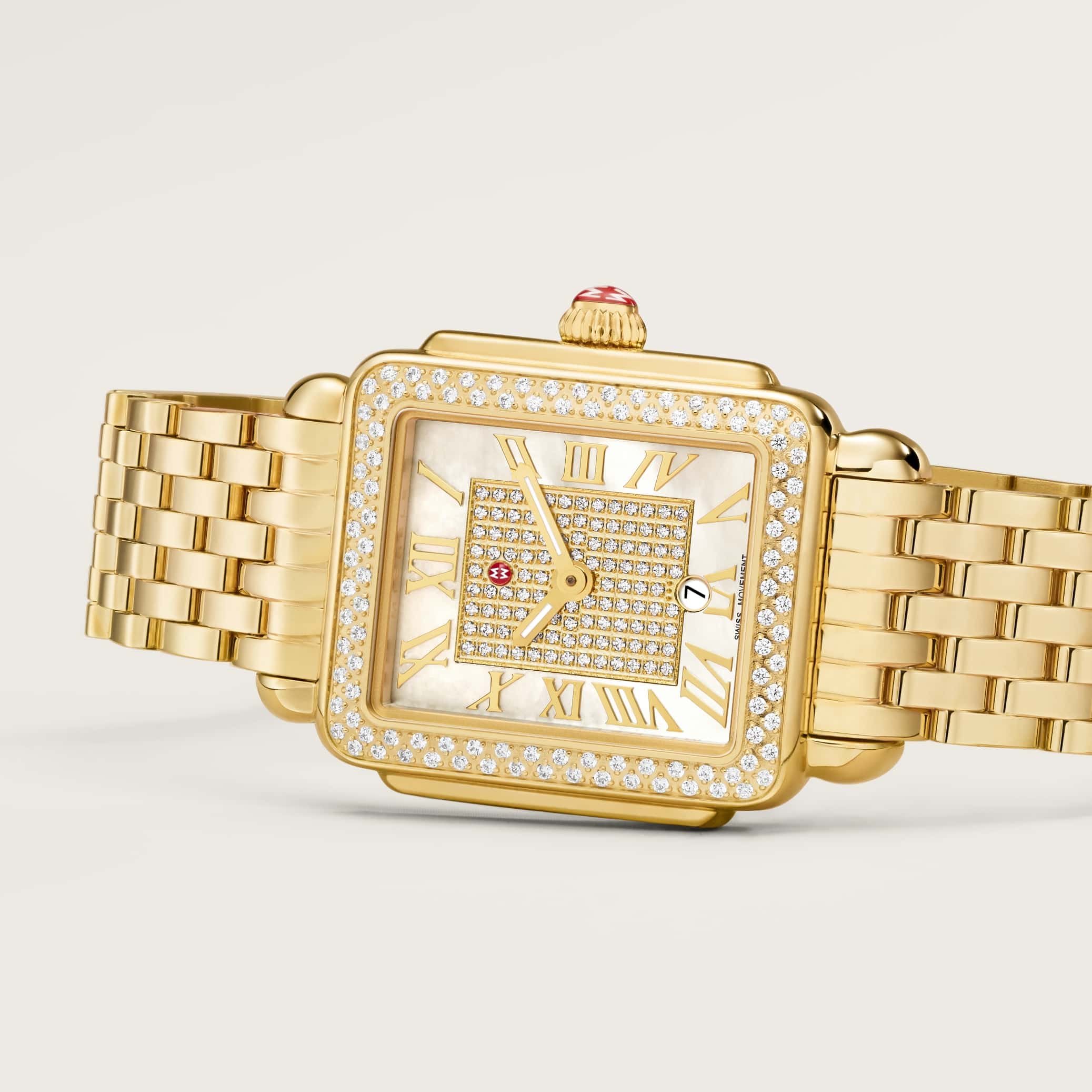 Detail shot of Deco Madison Mid Pavé watch