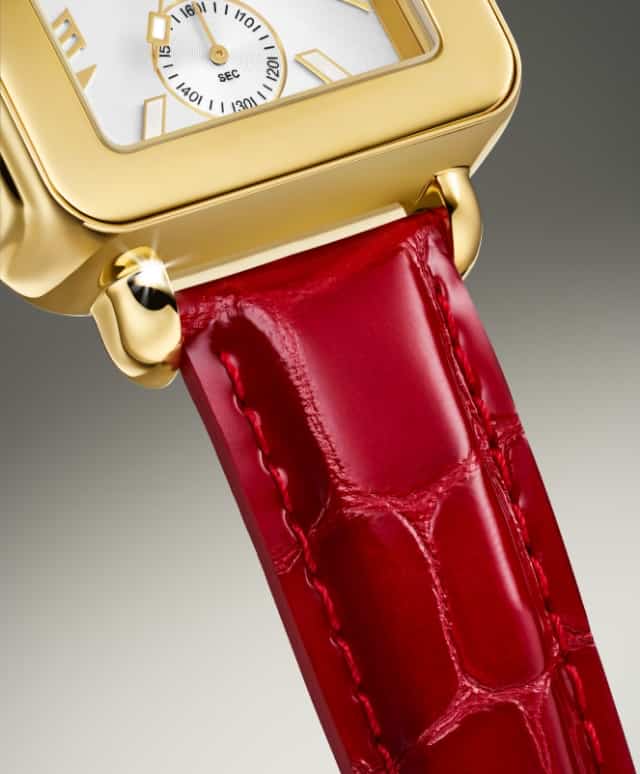Deco Sport 18K Gold-Plated Ruby Red Leather Watch MWW06K000065