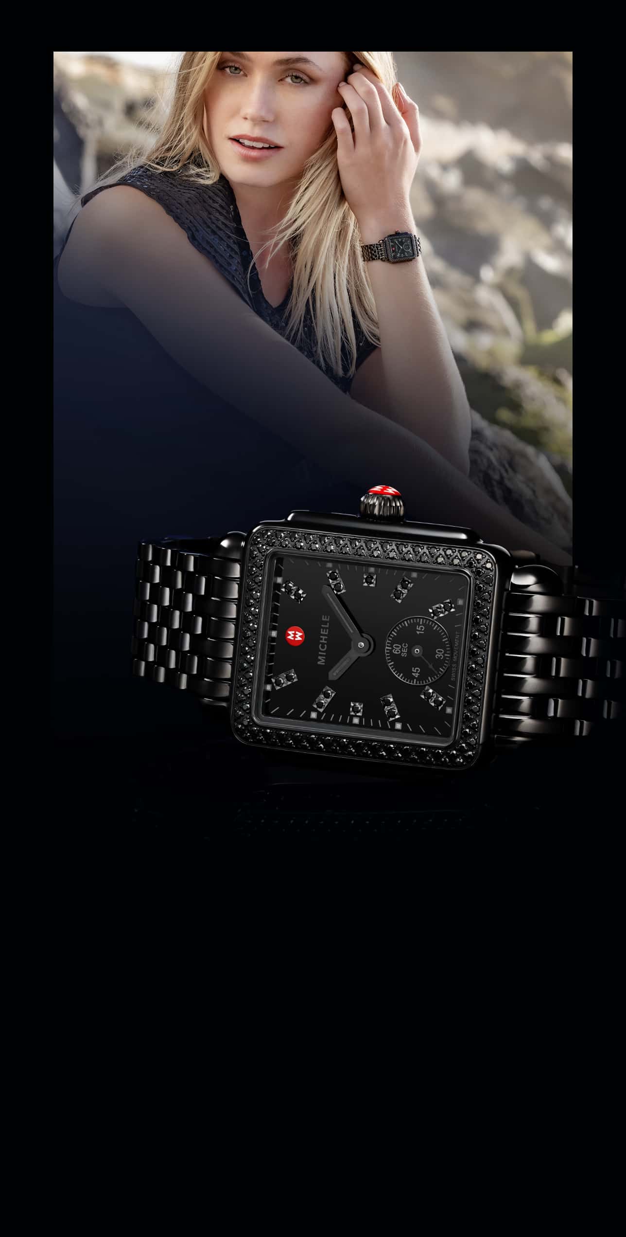 MICHELE Deco Mid Noir in black with black diamonds