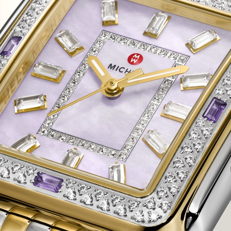 MICHELE Deco Charmante Watch with diamonds and Amethysts