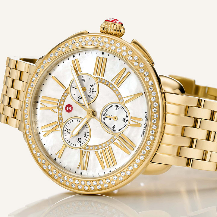 MICHELE Serein Watch in gold.