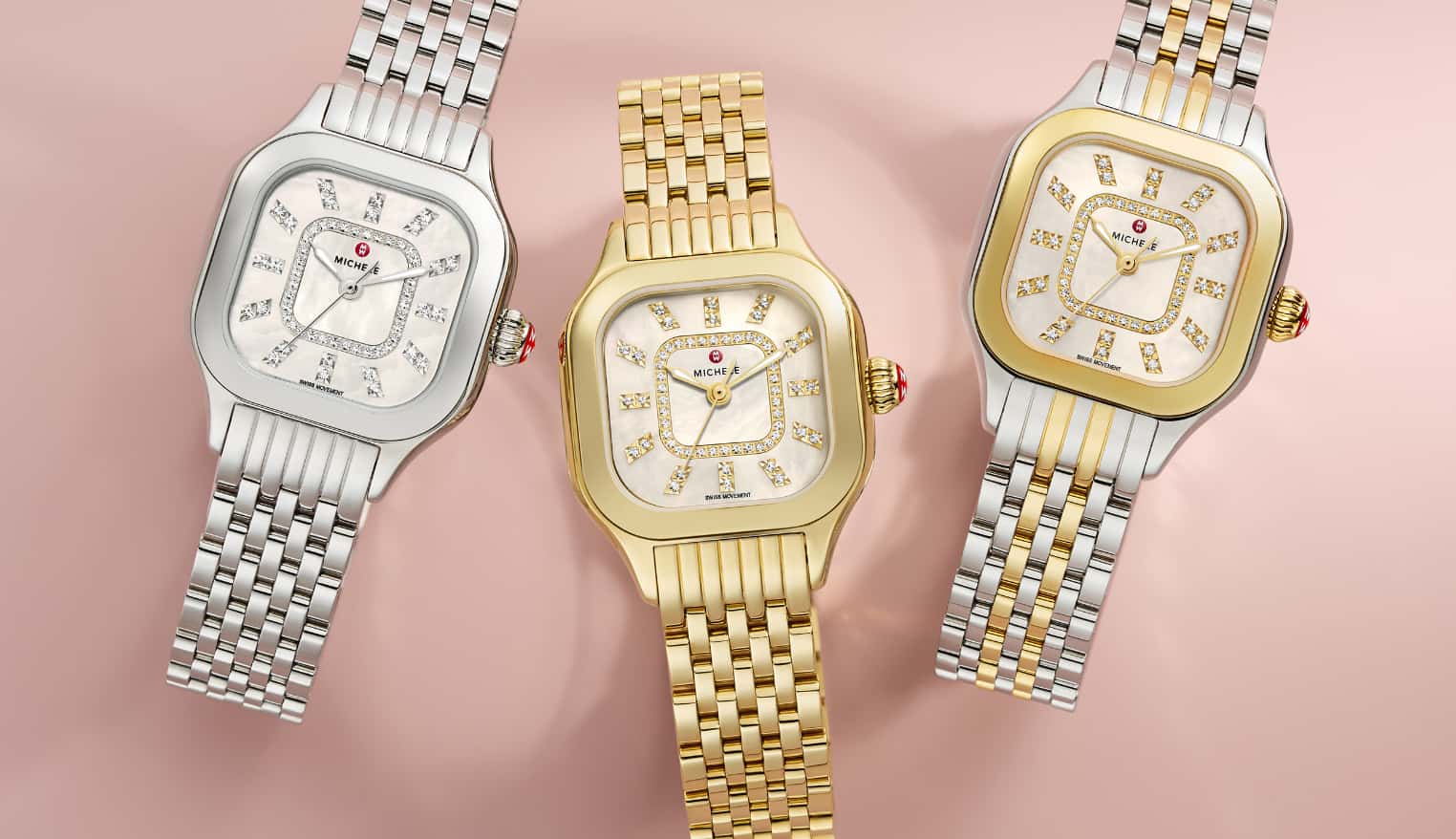 gold, stainless and two-tone Meggie watches by MICHELE