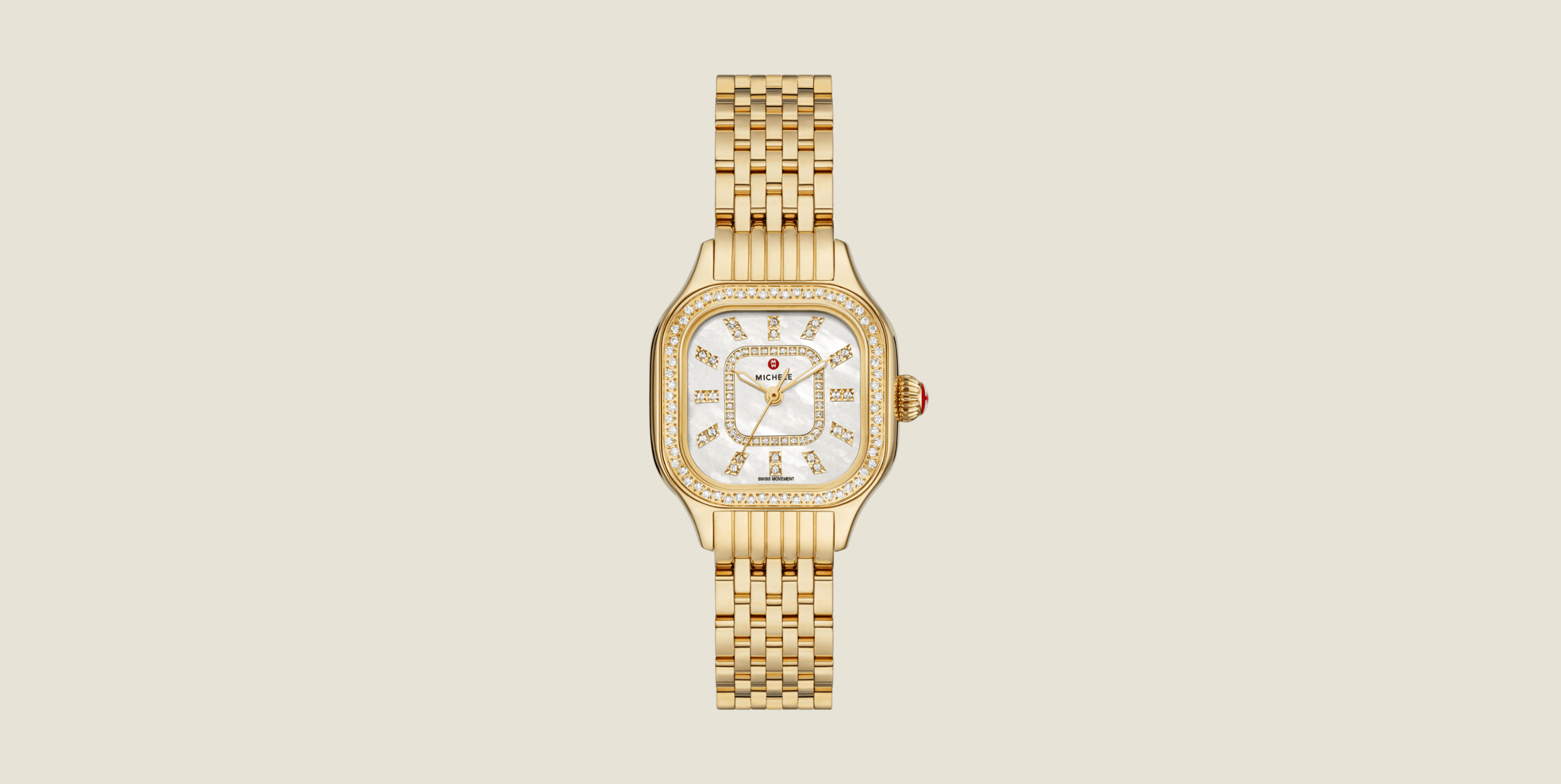 Meggie Gold Diamond Stainless Steel Watch MWW33B000003 MICHELE