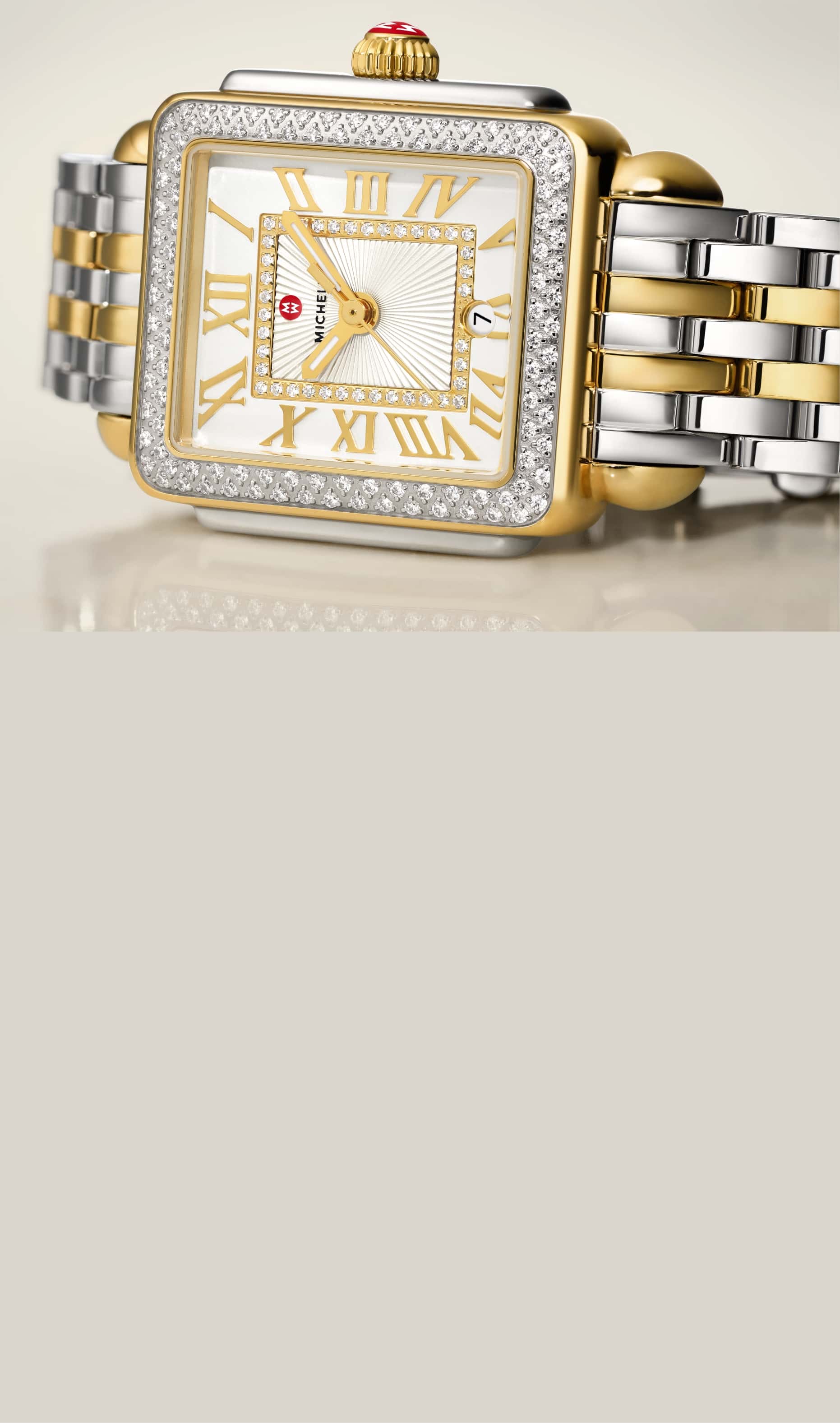 MICHELE Deco Madison watch with applied Roman numeral indexes