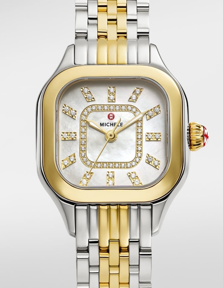 Detail shot of the Meggie Diamond Dial Two-tone 18K Gold-plated watch.