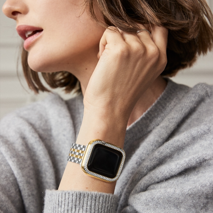 Two women wearing Deco watches