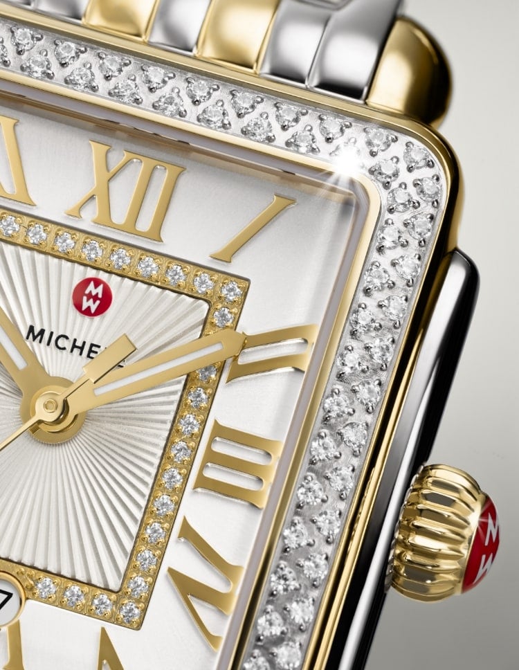 Ashley Graham wearing the Deco Diamond Blue Dusk Two-tone 18K Gold-plated watch