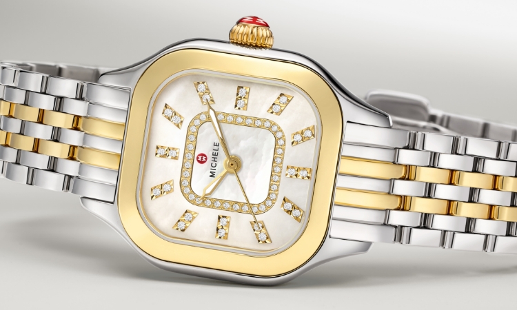 Detail shot of the Meggie Diamond Dial Two-tone 18K Gold-plated watch