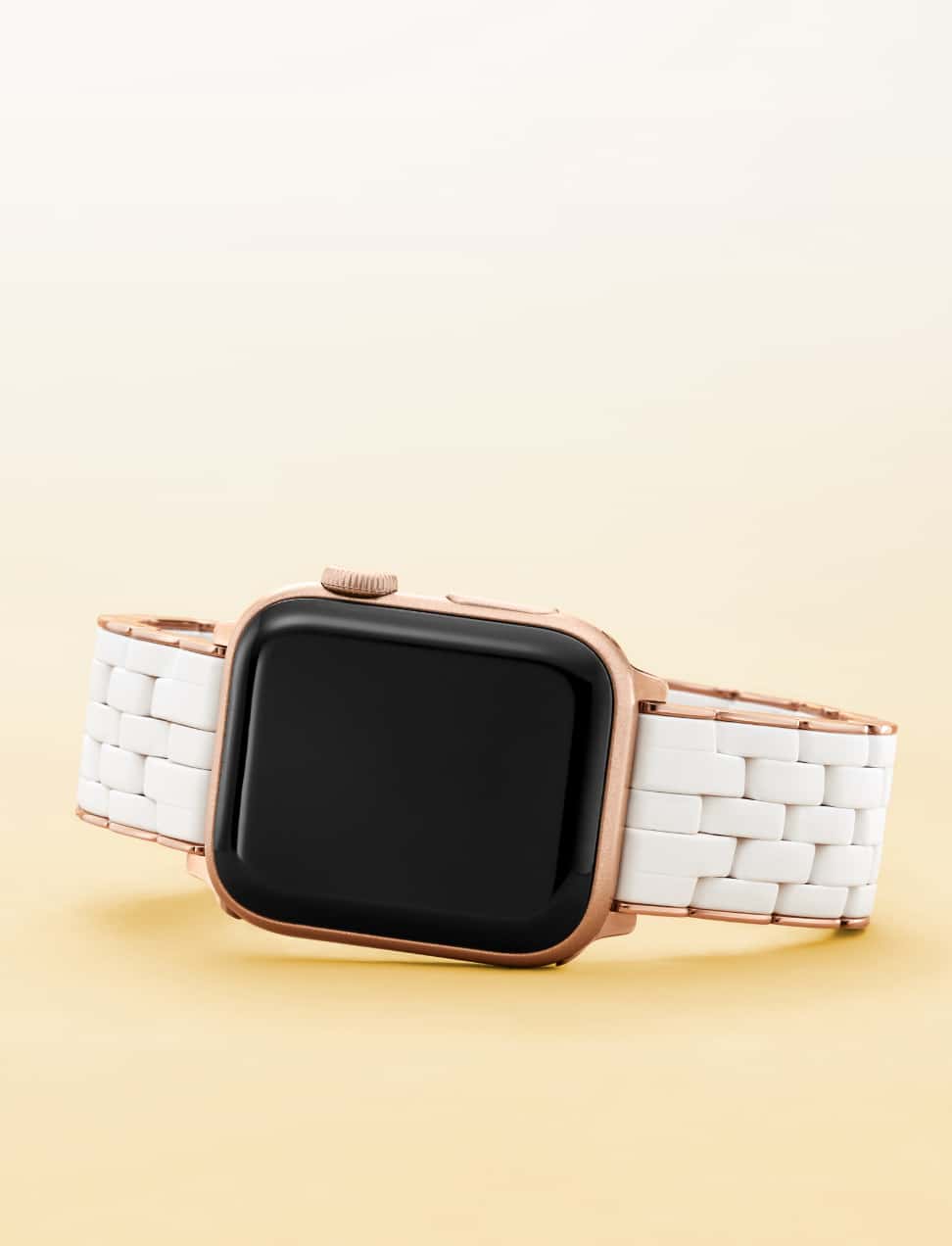 5-Link Silicone Band for Apple Watch® in White and Pink Gold