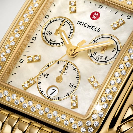 MICHELE Deco Gold Diamond watch