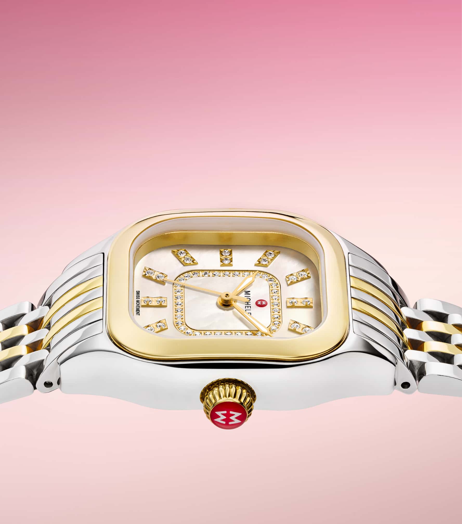 Meggie Two Tone 18K Gold Plated Diamond Dial Watch MWW33B000009