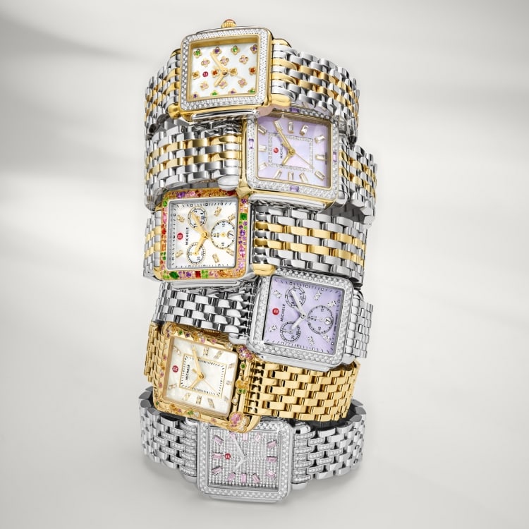 Stack of MICHELE special and limited edition watches