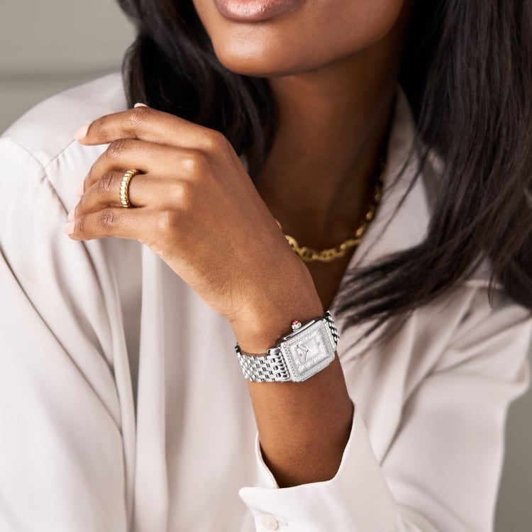 The Deco Madison Mid Diamond Stainless Steel watch shown on a wrist